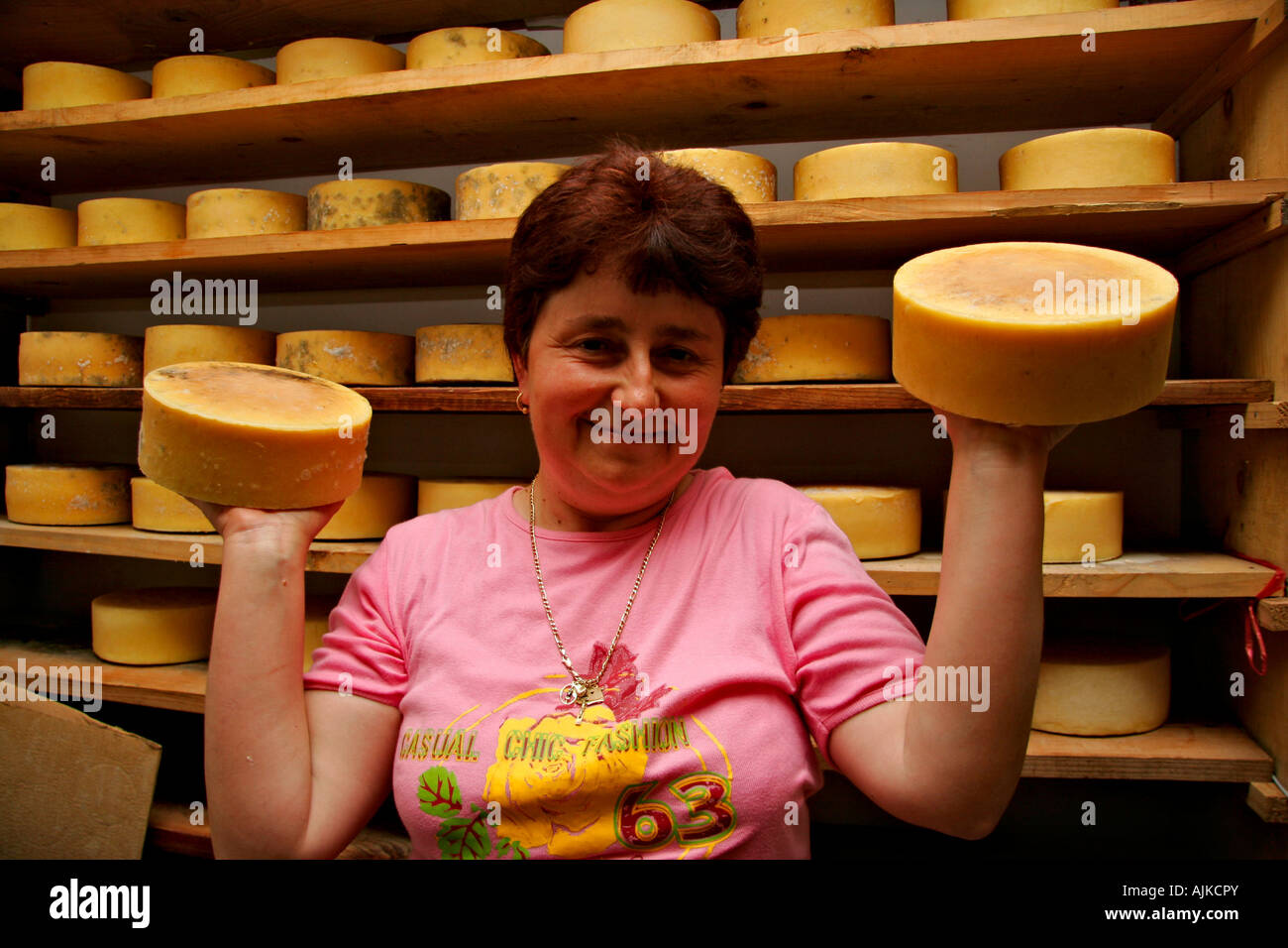 Pager Kaese in Tovarnele auf der Insel Pag | Cheese of Pag in Tovarnele on the Island Pag Stock Photo