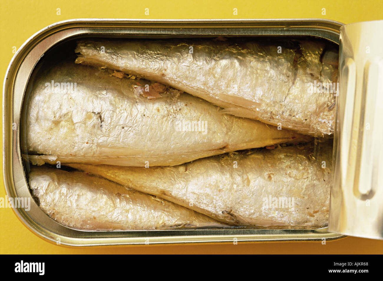 Close-up of sardines in a tin Stock Photo - Alamy