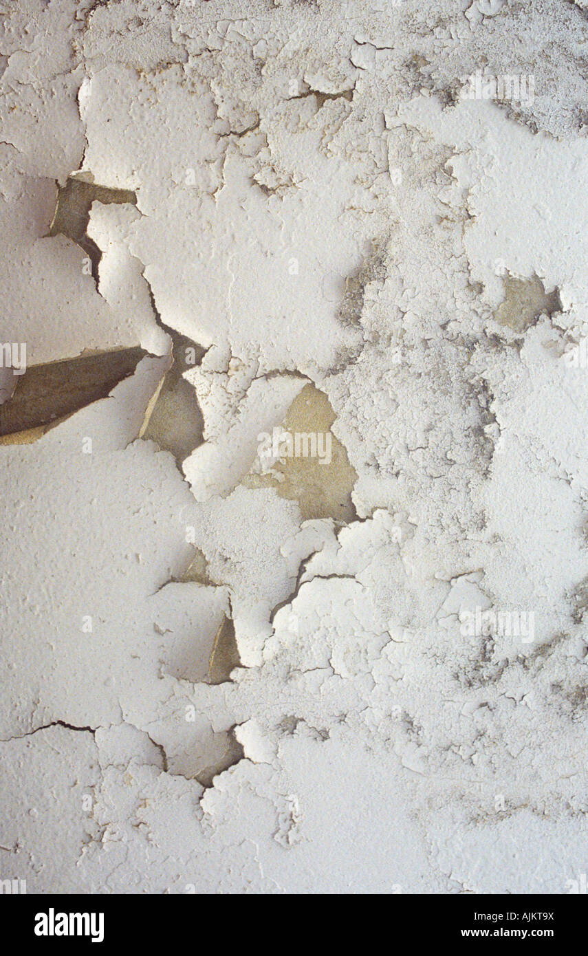 Peeling Paint Of A Concrete Hall Ceiling On A Social Housing