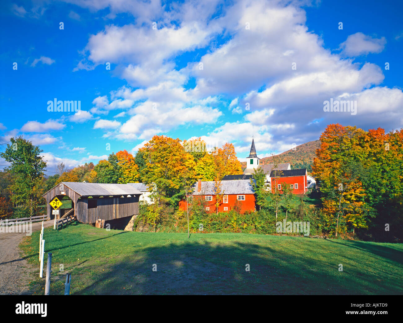 village of Waterville Vermont USA during fall foliage season Stock