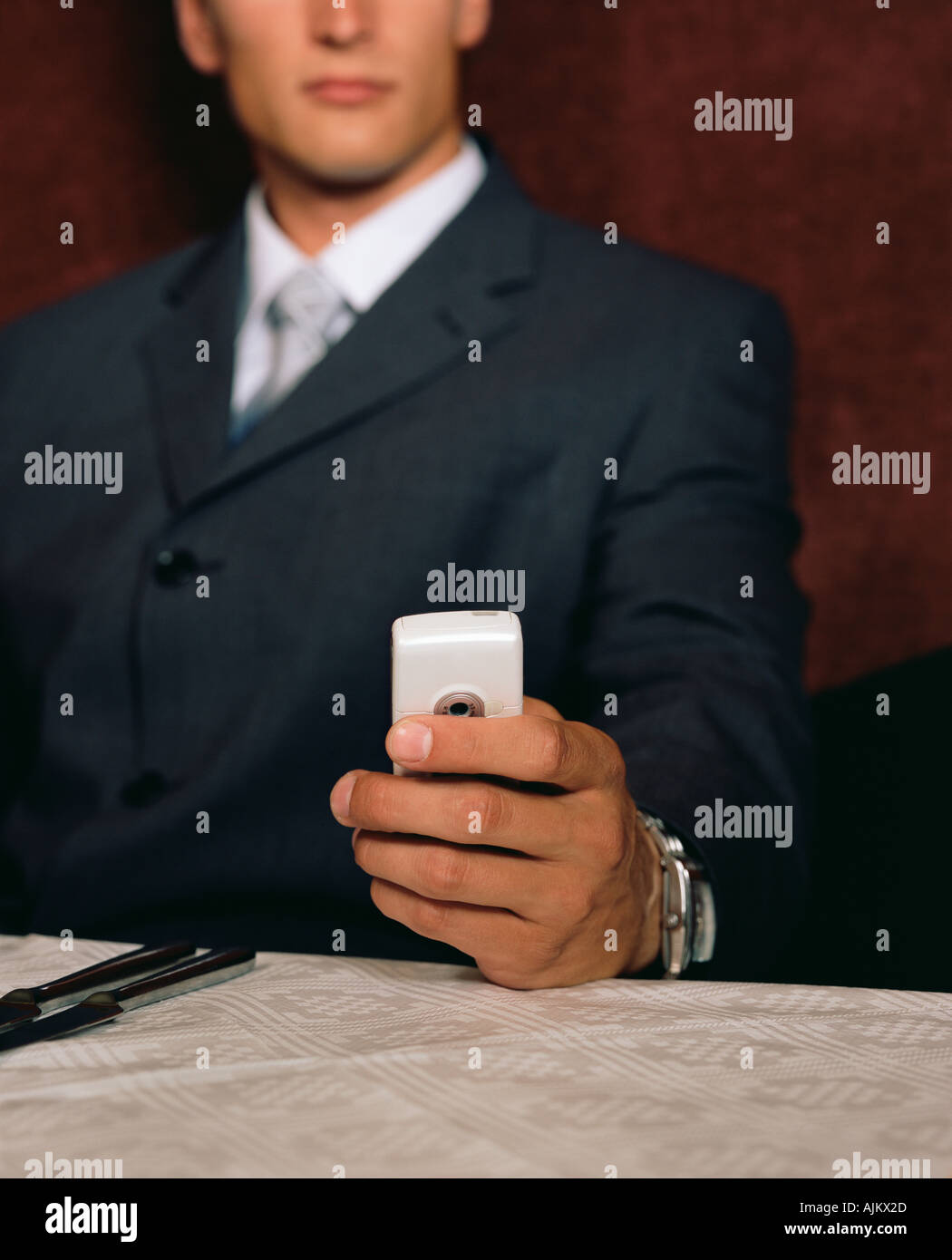 Businessman texting Stock Photo