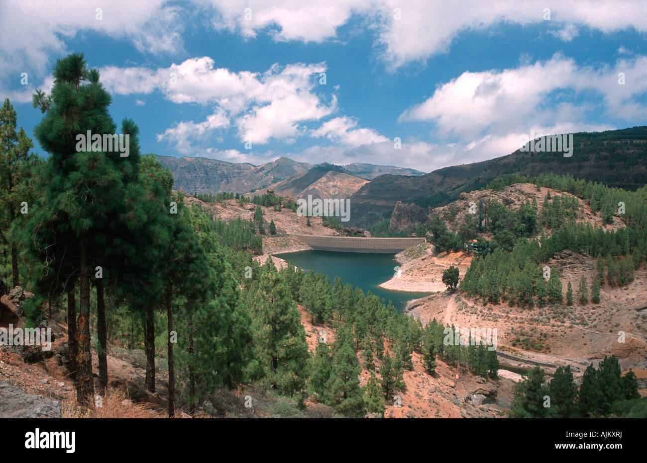 Reservoir Presa de los Hornos Gran Canaria Canary Islands Spain Stock Photo