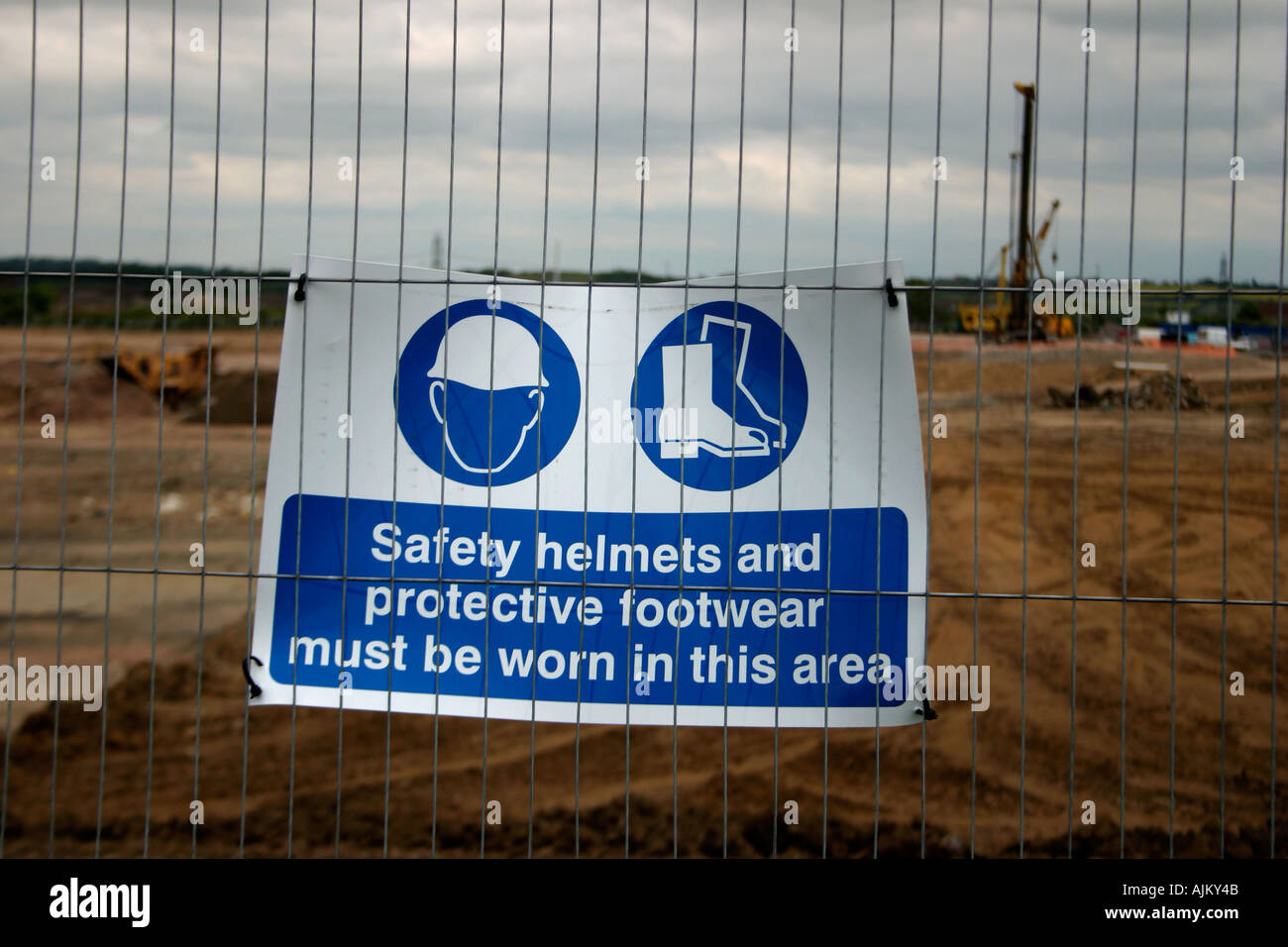 Safety Signage on Fence Bordering Building Site England Stock Photo Alamy