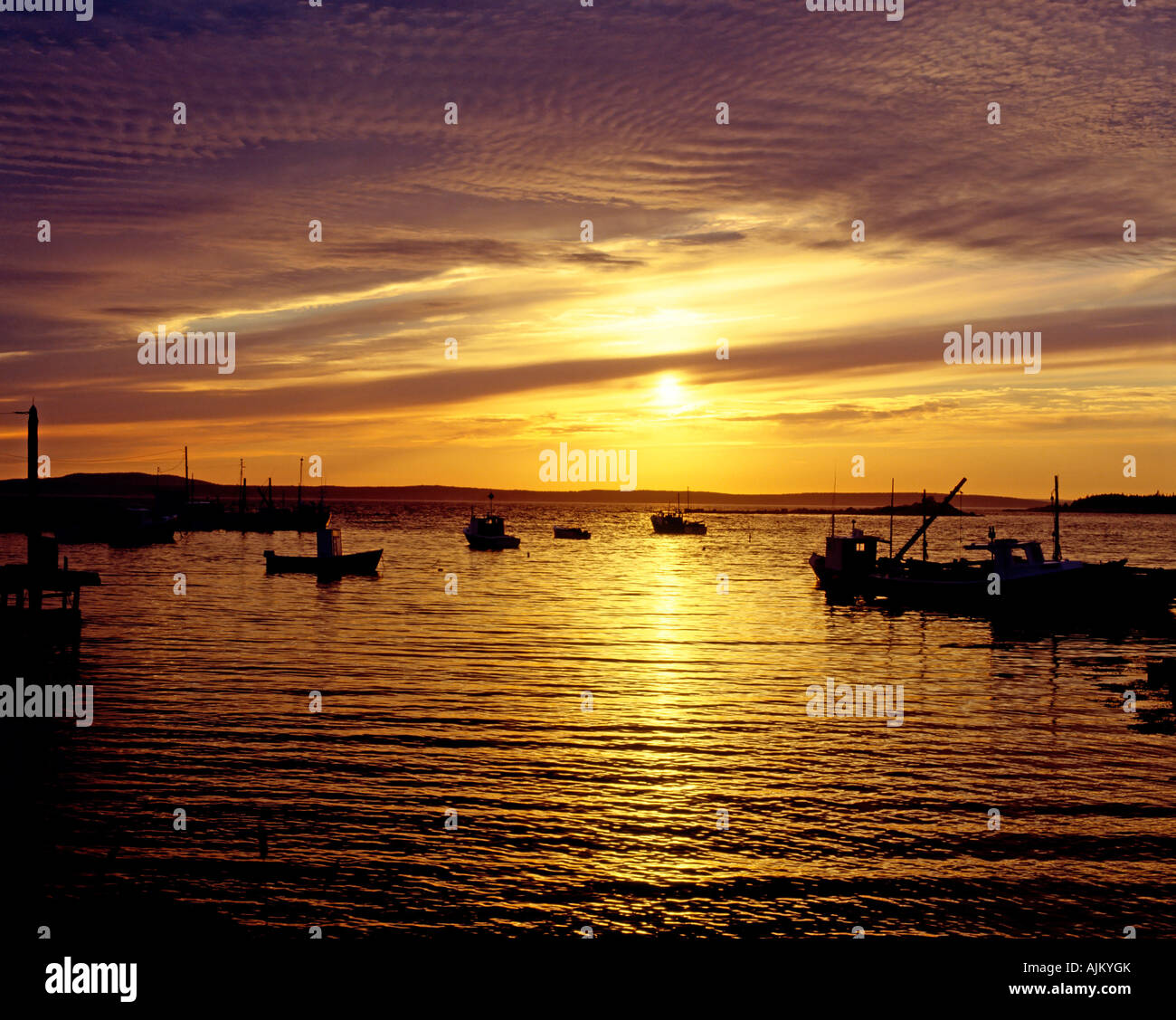 Indian Harbour at sundown, Nova Scotia Stock Photo Alamy