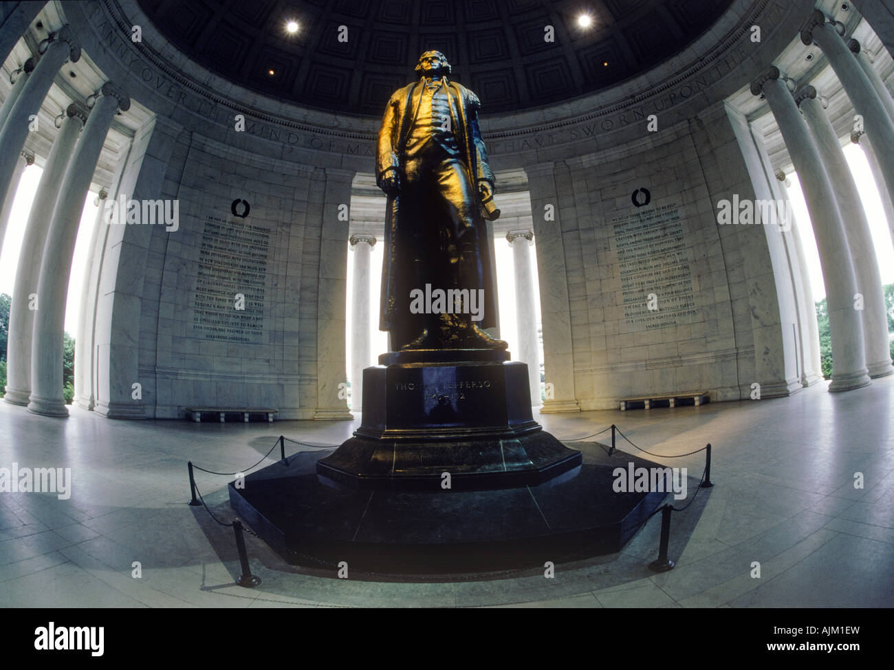 Bronze statue in rotunda at Jefferson Memorial in Washington DC Stock Photo
