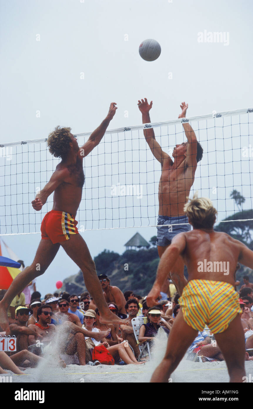 Men's annual beach volleyball tournament in Laguna Beach, California Stock Photo