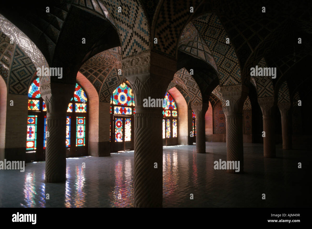 prayer-foyer of the mosque Masdjid-e Wakil, Iran, Shiraz Stock Photo