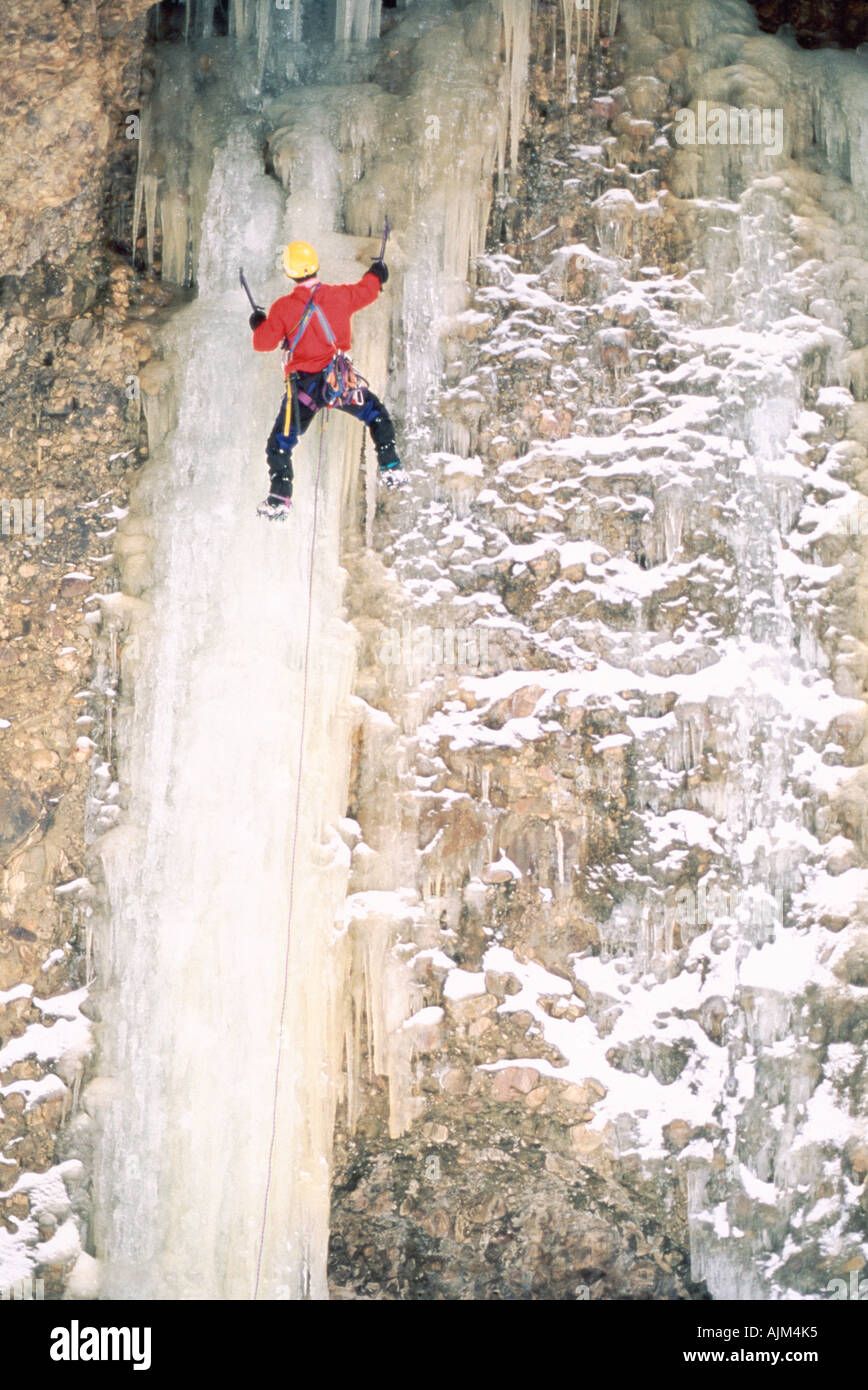Ice climber Utah Stock Photo Alamy