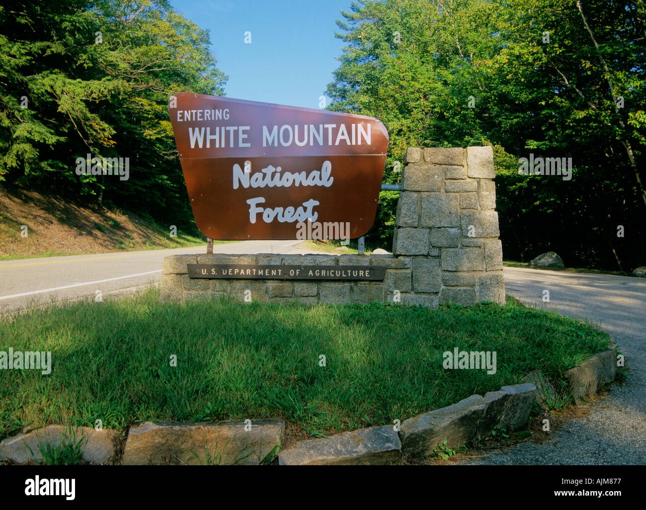 Now Entering White Mountain National Forest Sign located in the White