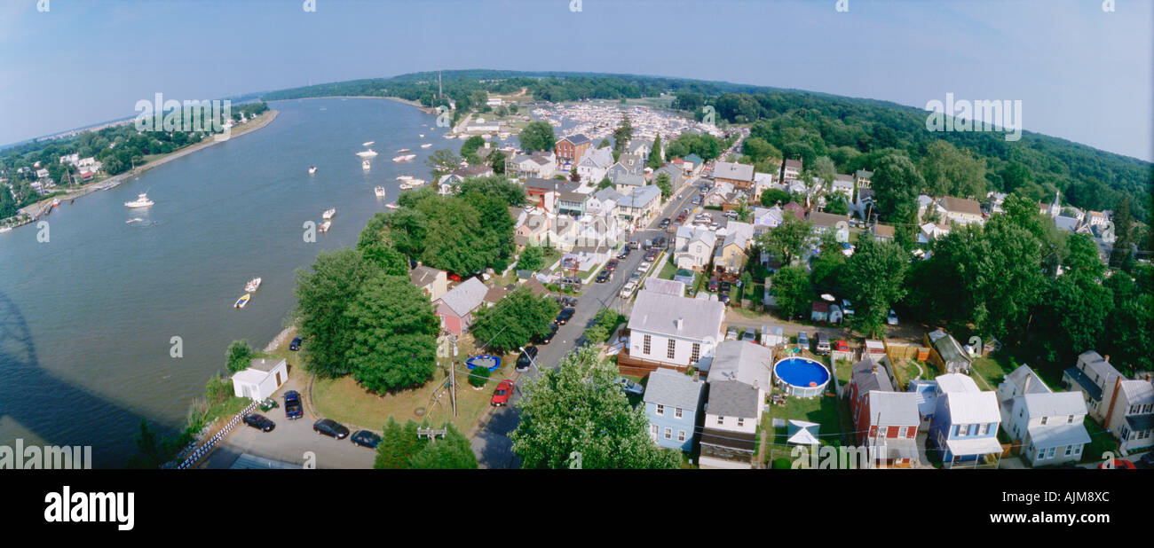 Aerial of Chesapeake City Maryland Stock Photo Alamy