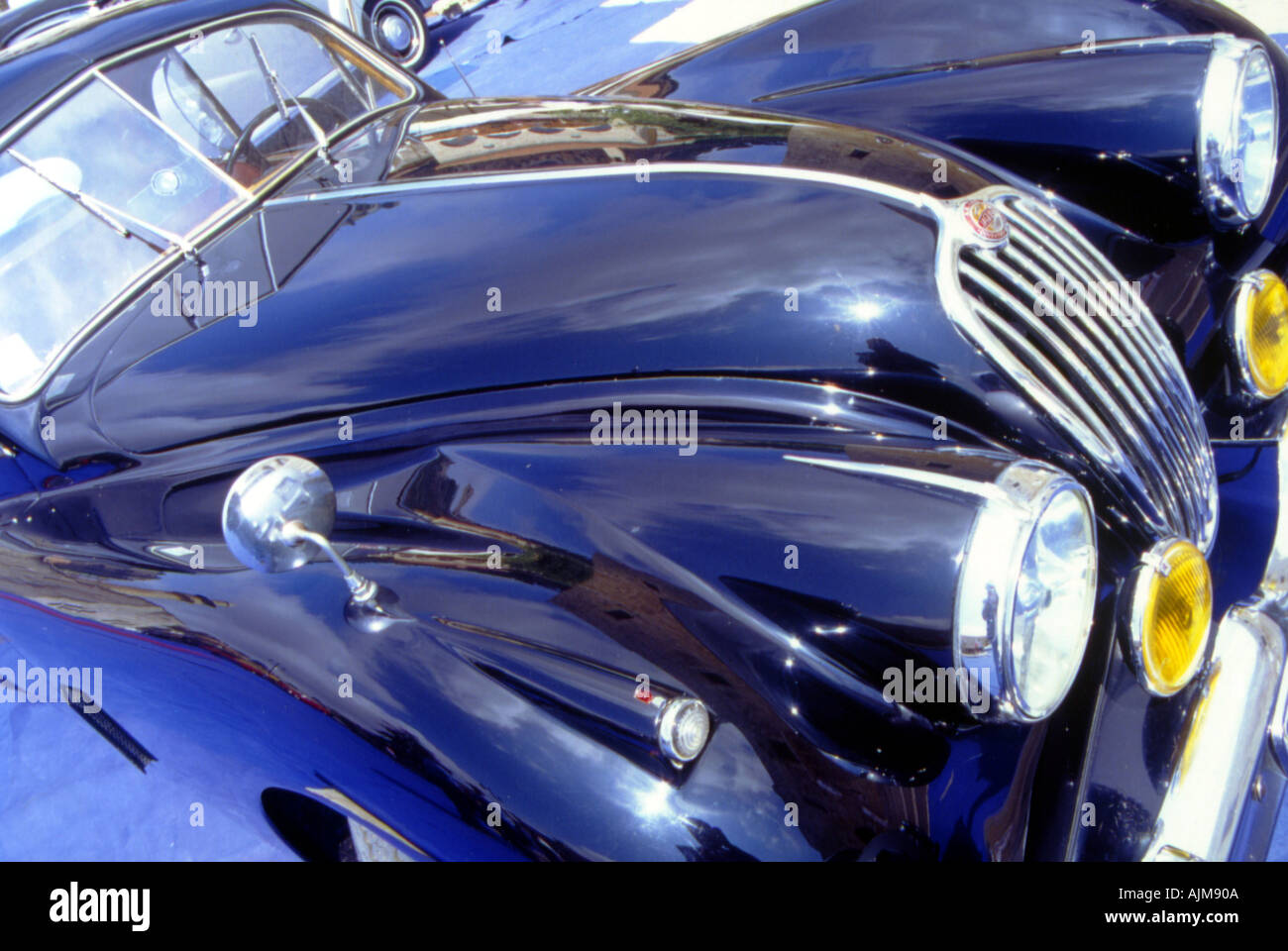british classic car jaguar winner lemans model 1951 3 serie XK 140 conventry Stock Photo