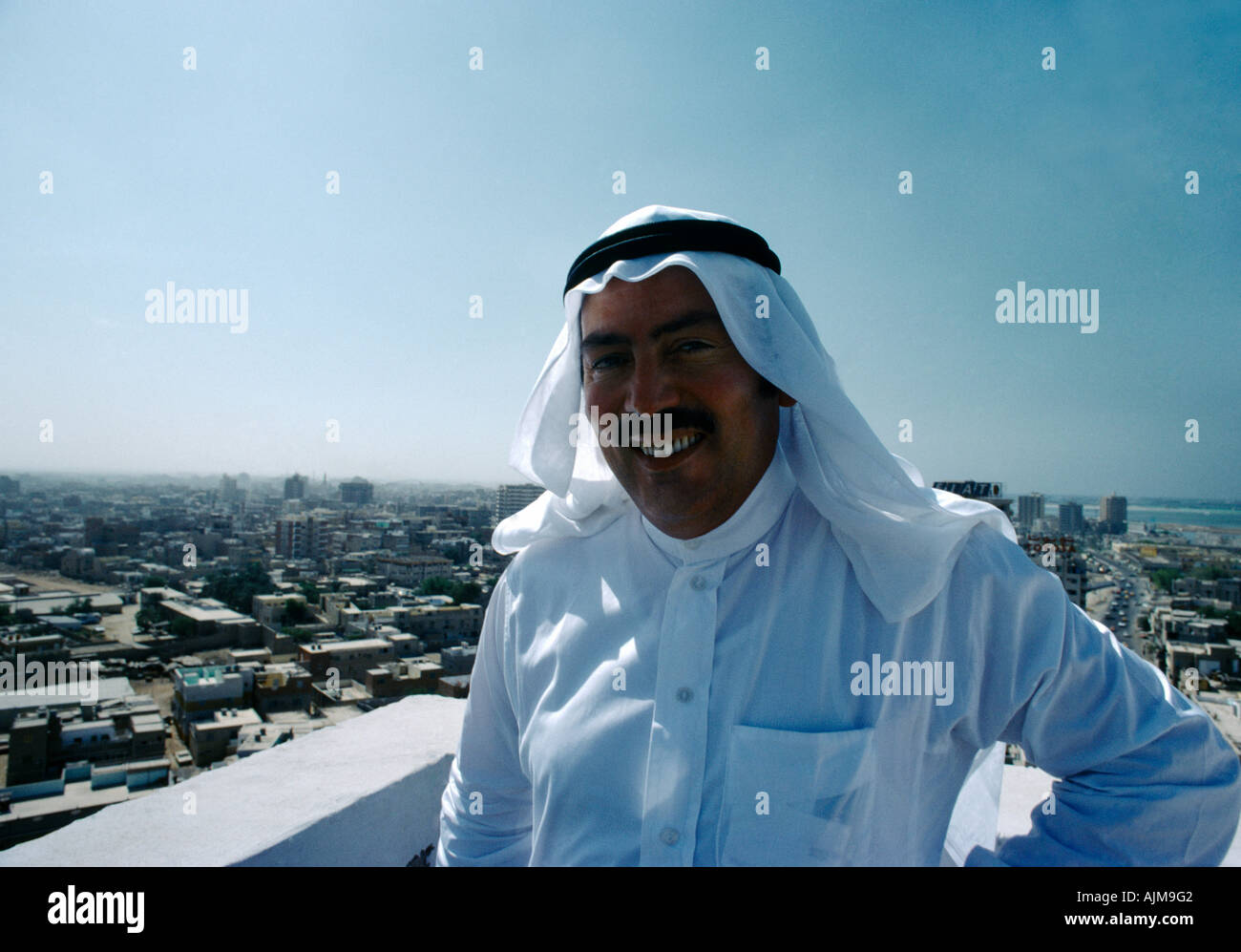 Saudi Arabia Man wearing Thobe and Ghutra Stock Photo