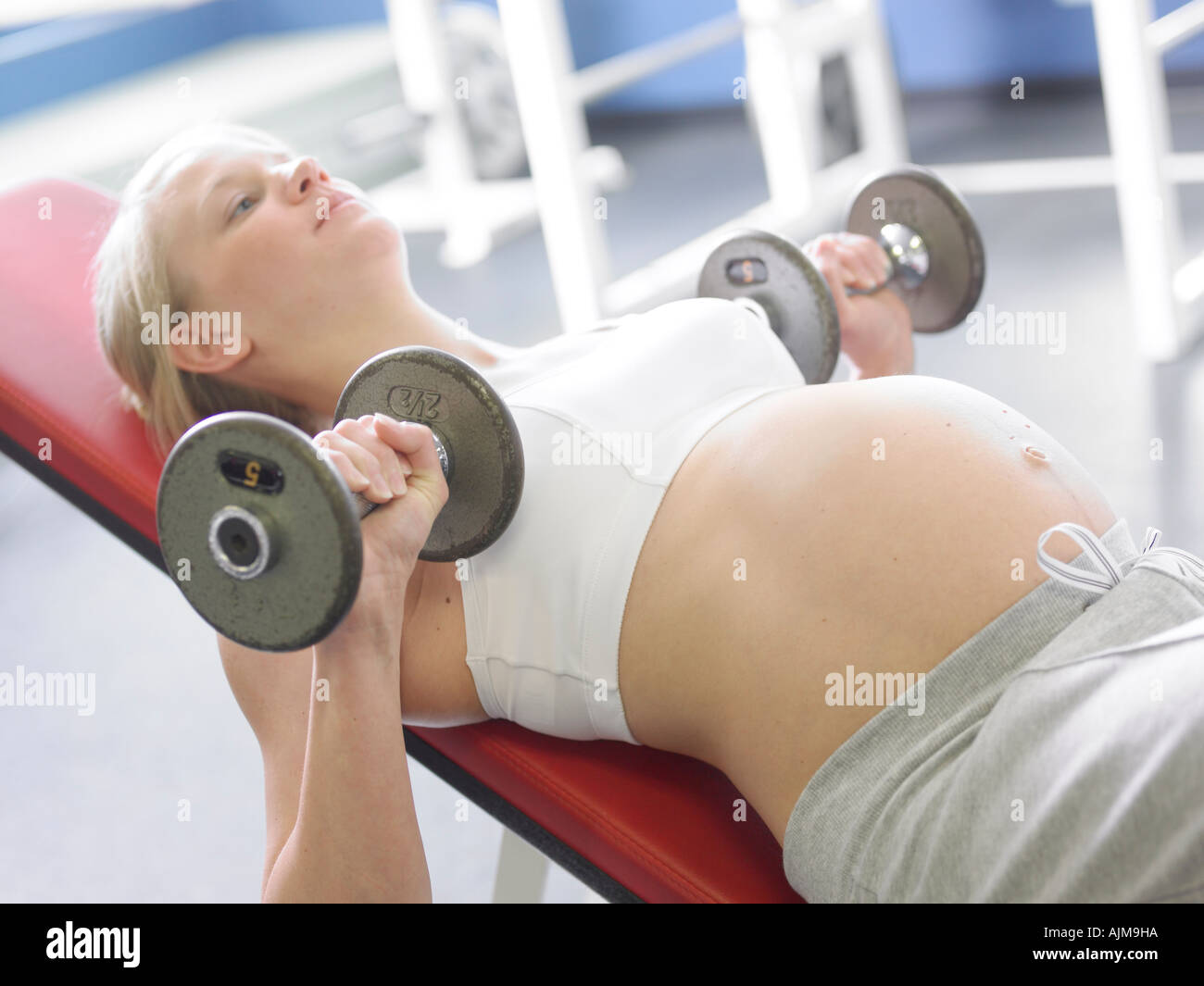 One woman chest press exercise hi-res stock photography and images - Alamy