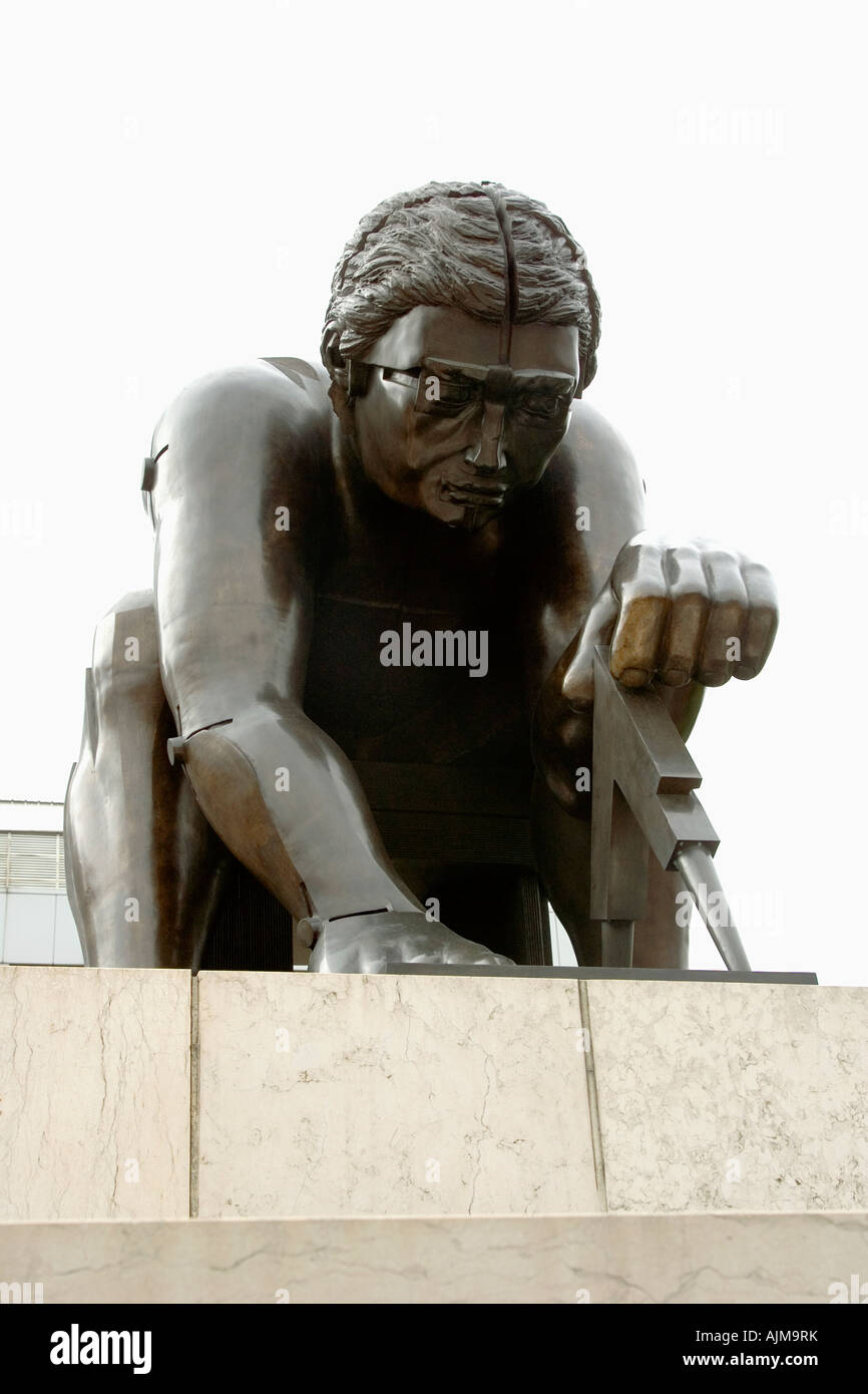 Sculpture of Sir Isaac Newton by Sir Eduardo Paolozzi, outide the British Library, Euston, London Stock Photo