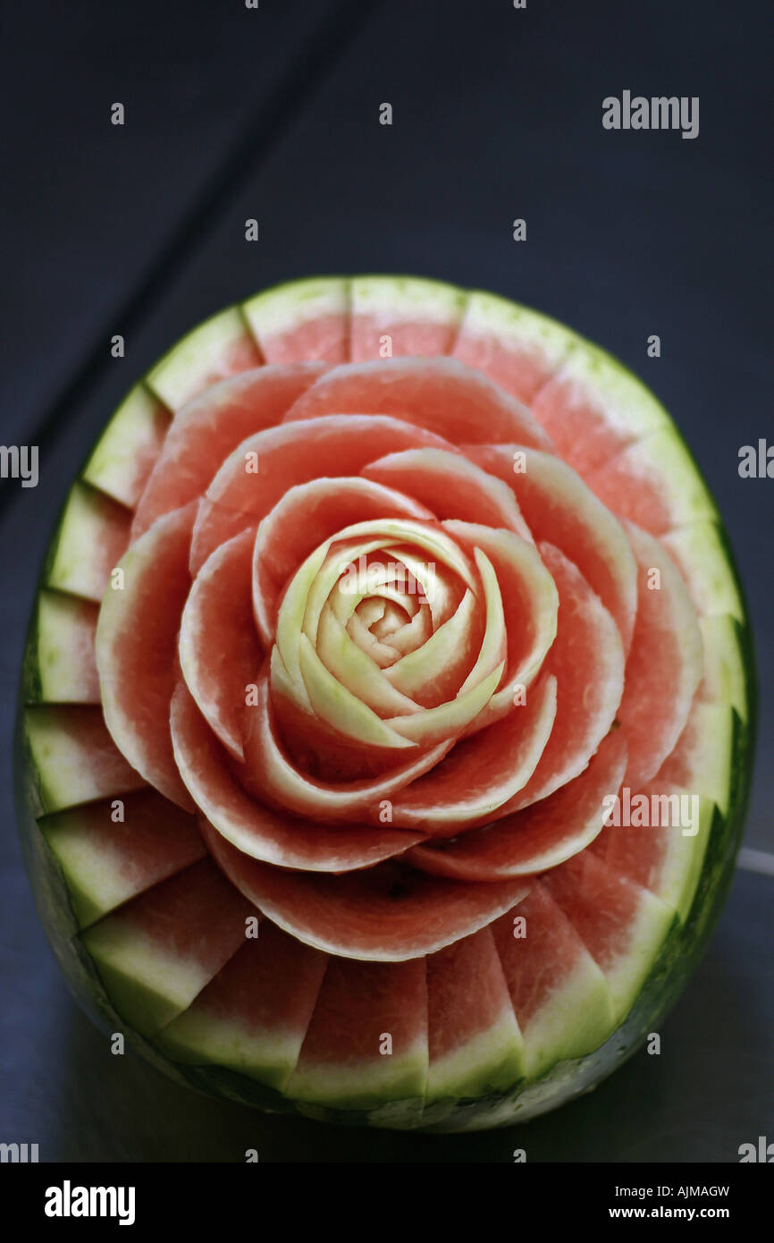 Watermelon carving Stock Photo