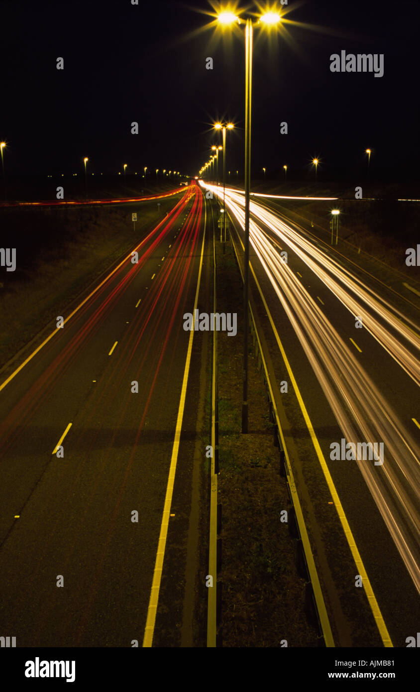 Light Trails Bedford Bypass Stock Photo Alamy