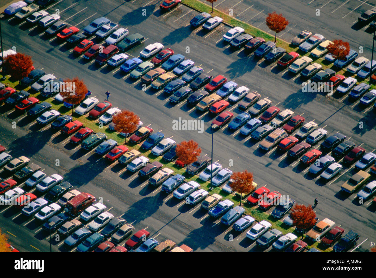 Aerial view of cars parked at the Pentagon Washington DC Stock Photo