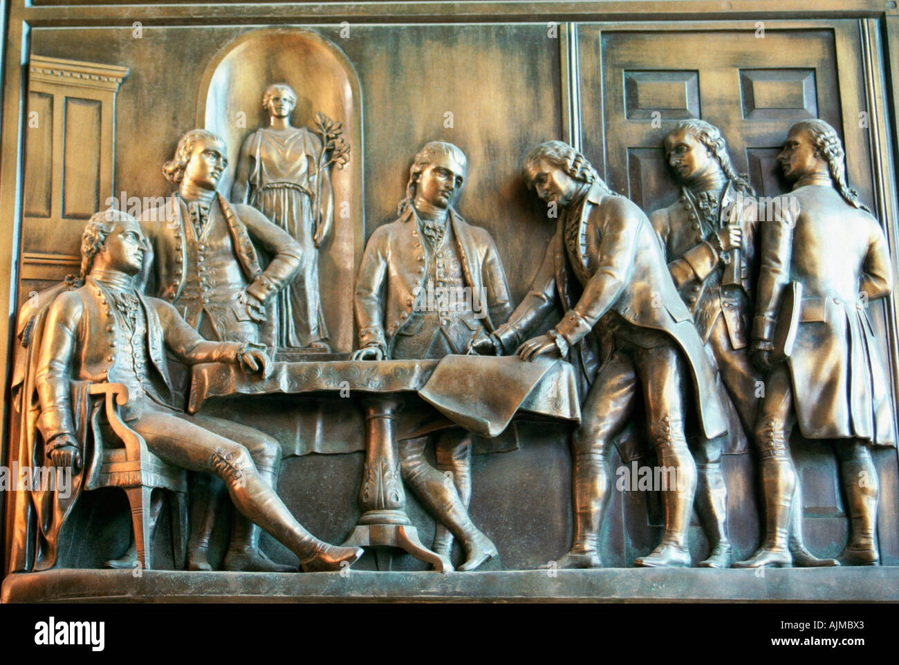 Frieze depicting the signing of the US Constitution Capitol Building Washington DC Stock Photo