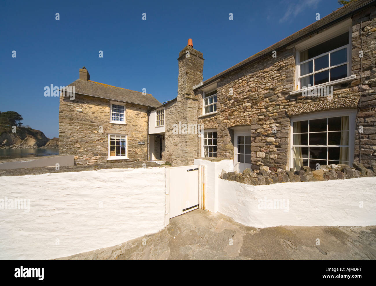 Guest house cottage on beach Lee Bay North Devon Stock Photo Alamy