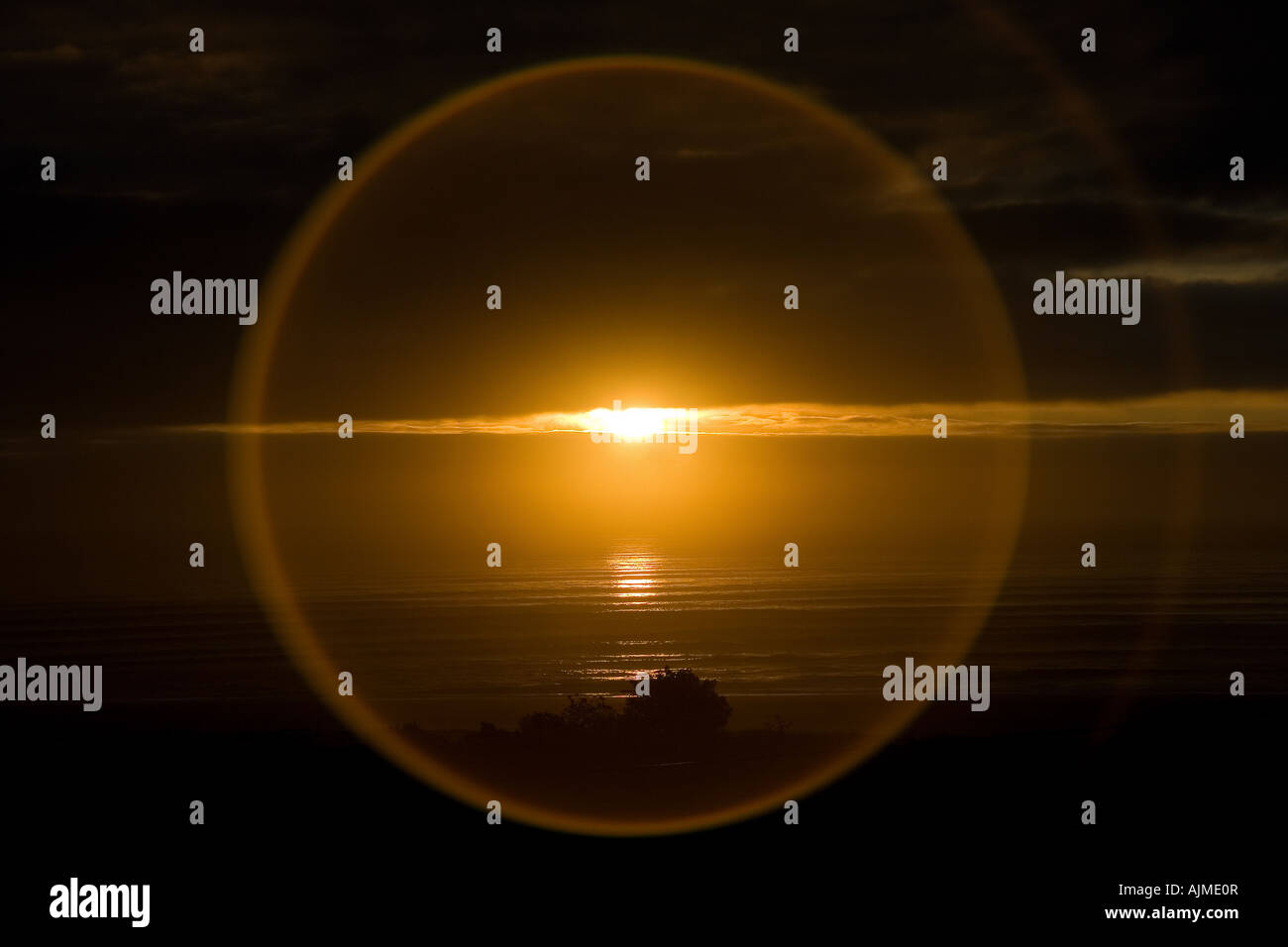 Sunrise over the North Sea at Alnmouth, Northumberland, UK Stock Photo
