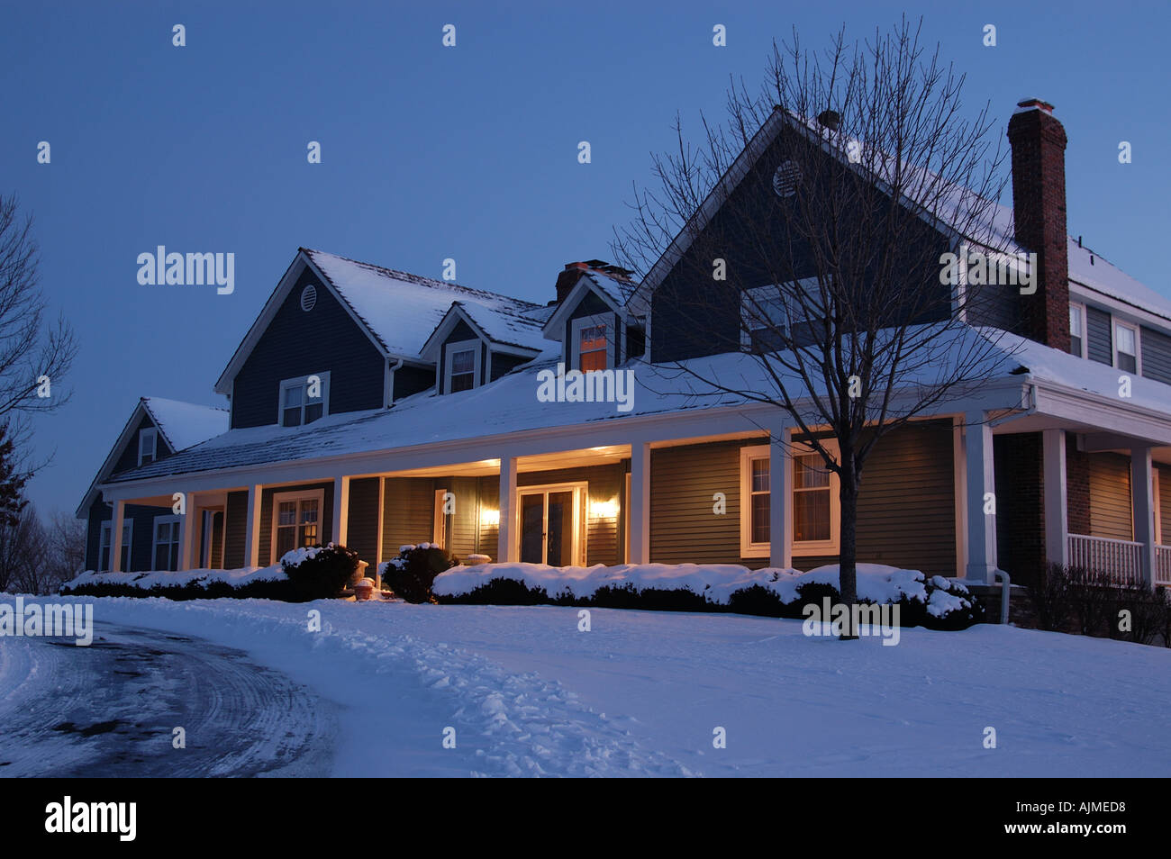 House at dusk Stock Photo - Alamy