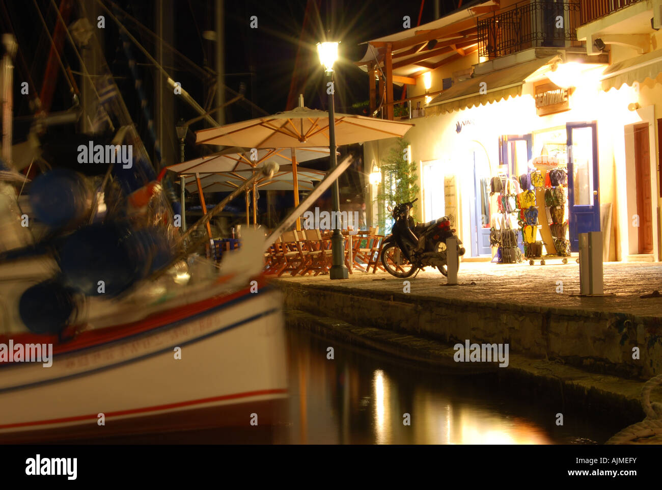 fiskardo-kefalonia-at-night-stock-photo-alamy