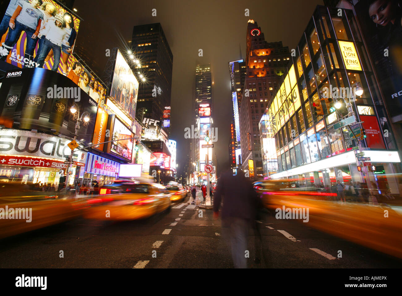 Times Square at night New York City Stock Photo