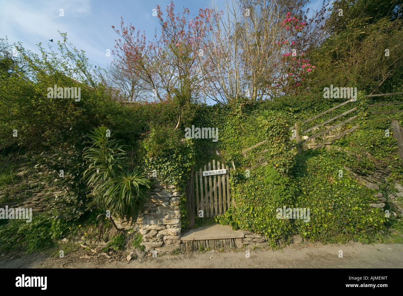 Cottage Garden Gate Lee Bay North Devon Stock Photo Alamy