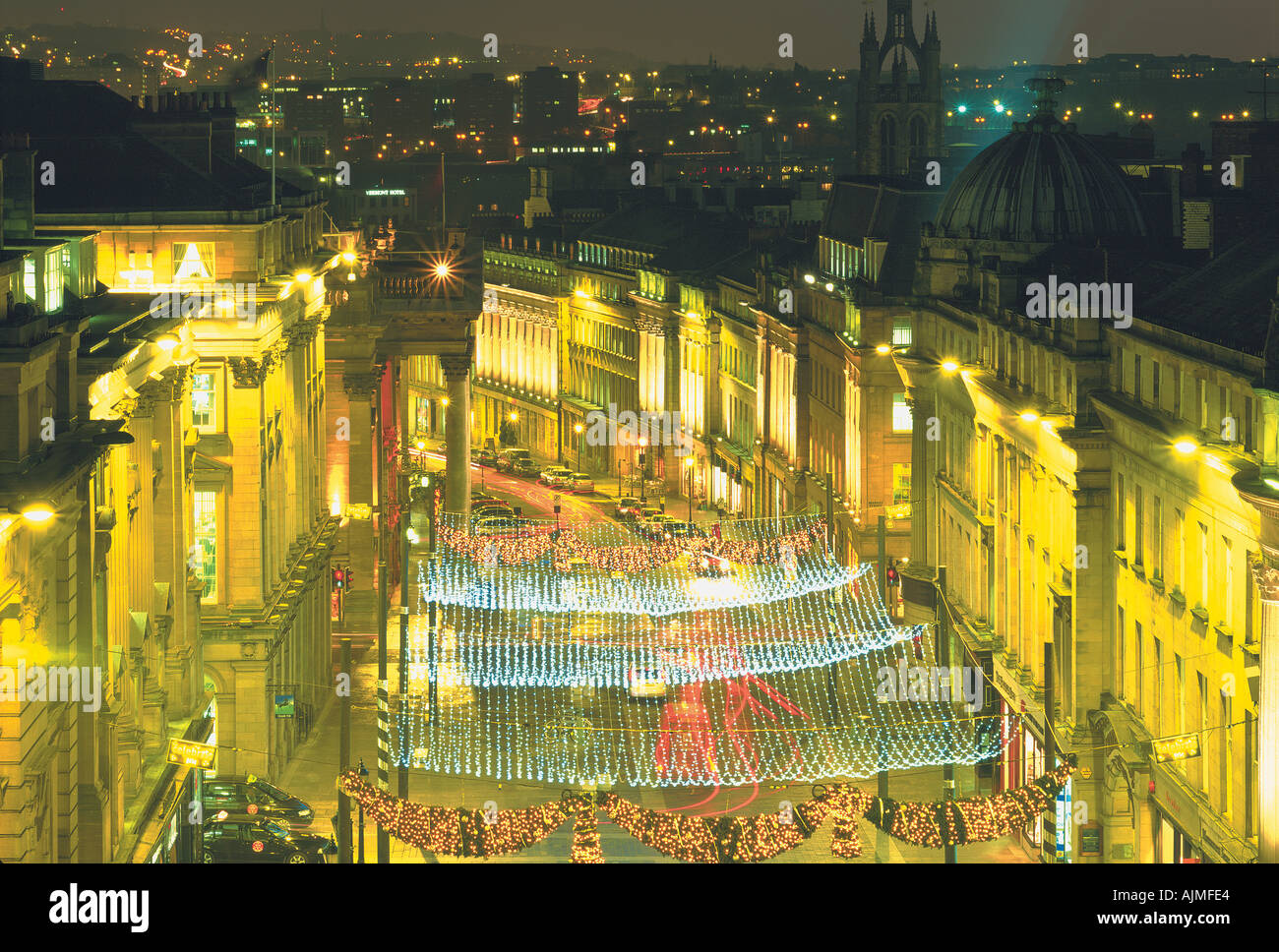 Christmas lights in Grey Street, Newcastle upon Tyne Stock Photo Alamy