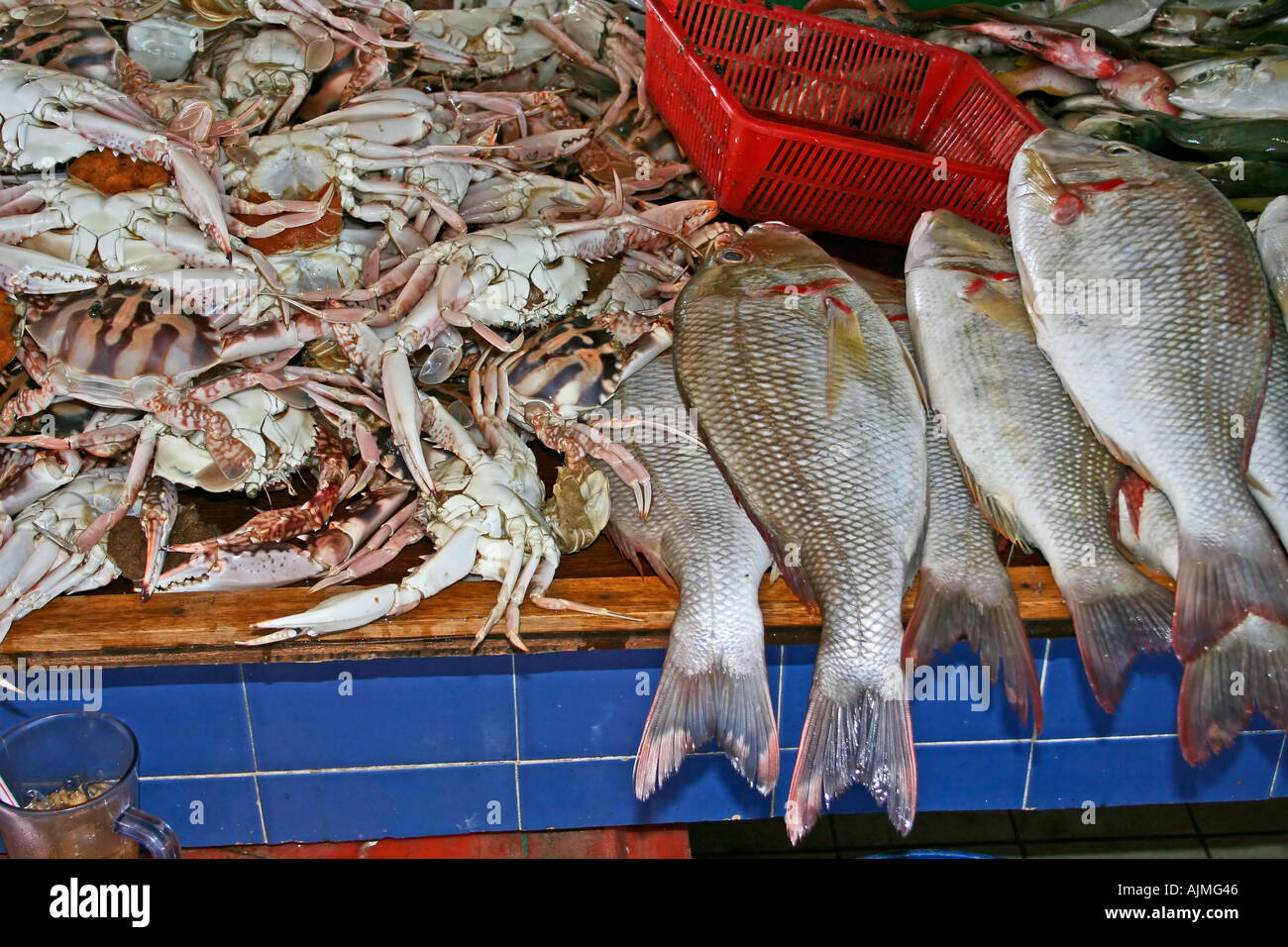 Fresh fish for sale Malaysia Stock Photo