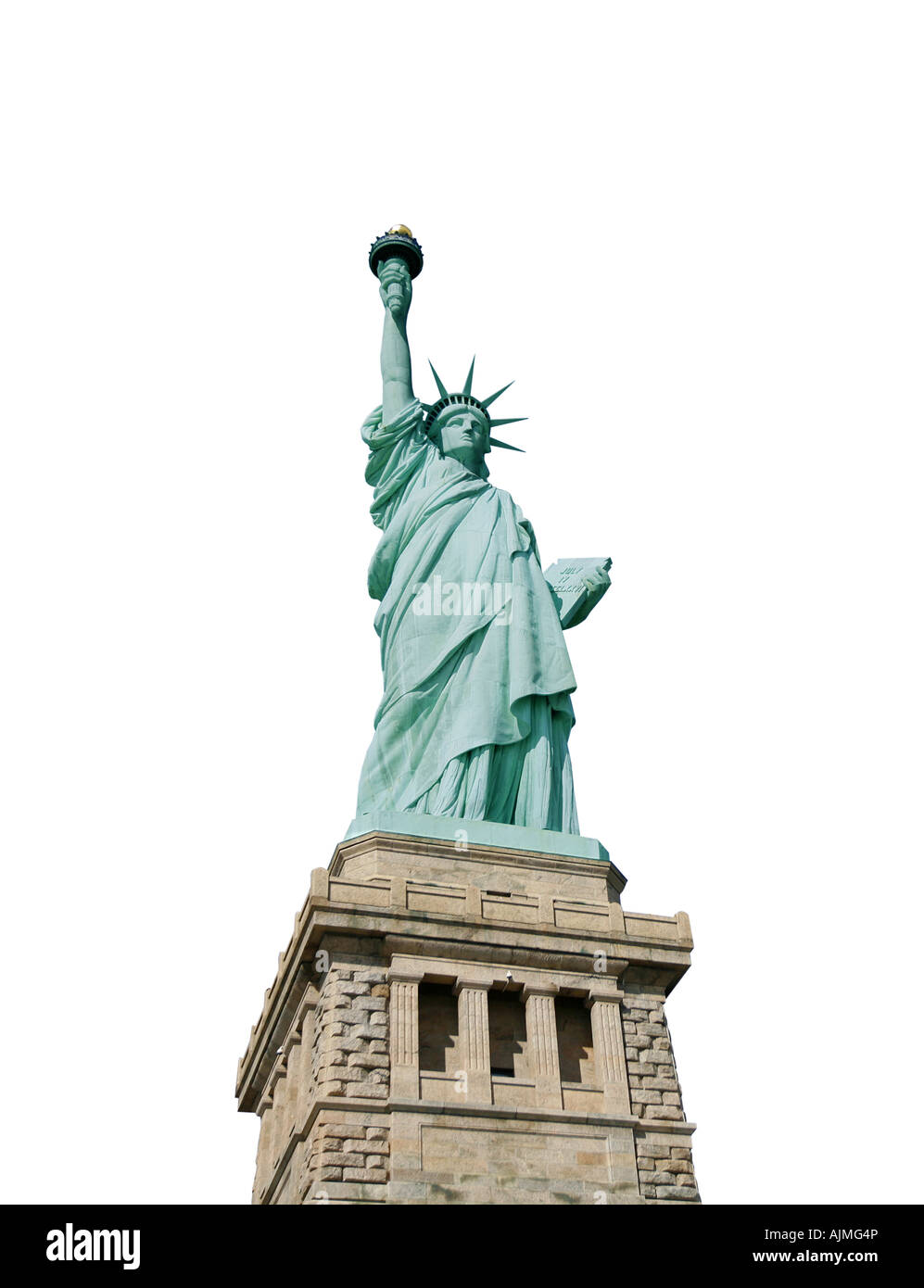 Statue of Liberty cut out on white background Stock Photo - Alamy