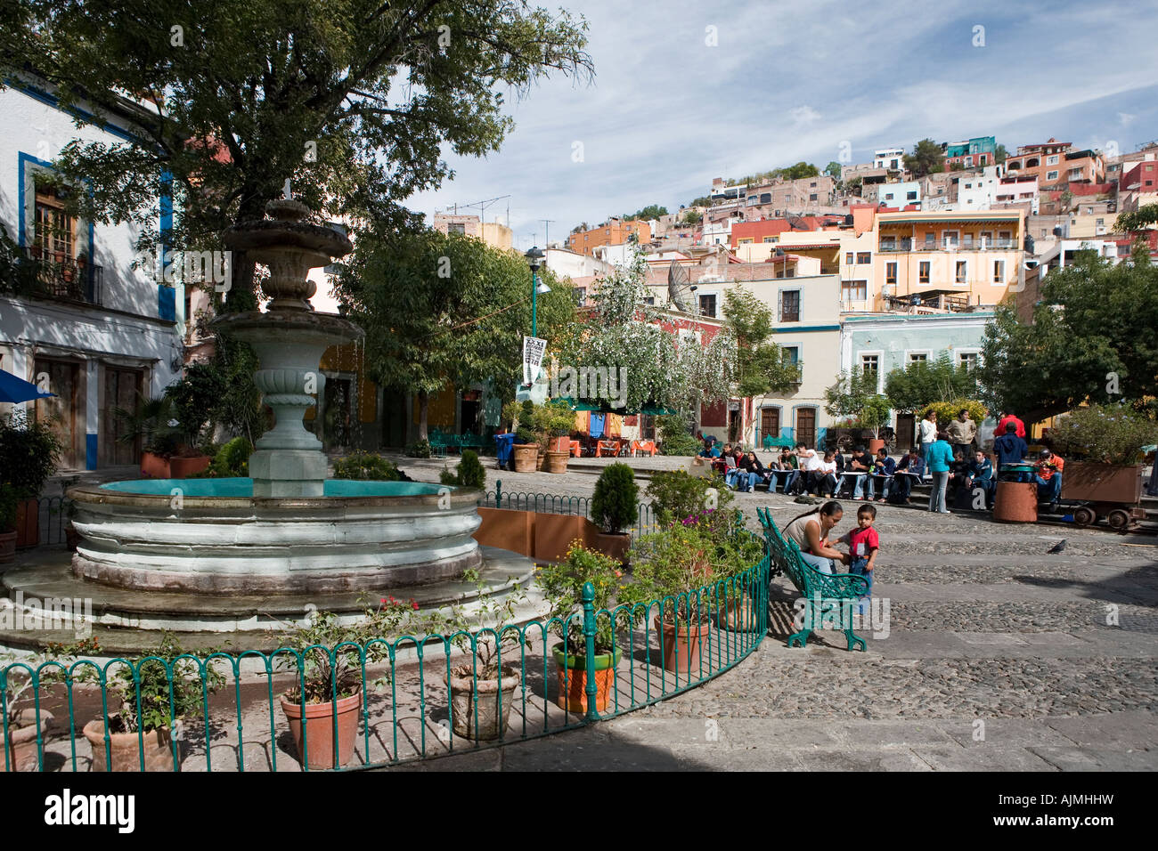 The city center of the colonial city of Guanajuato Mexico Stock Photo