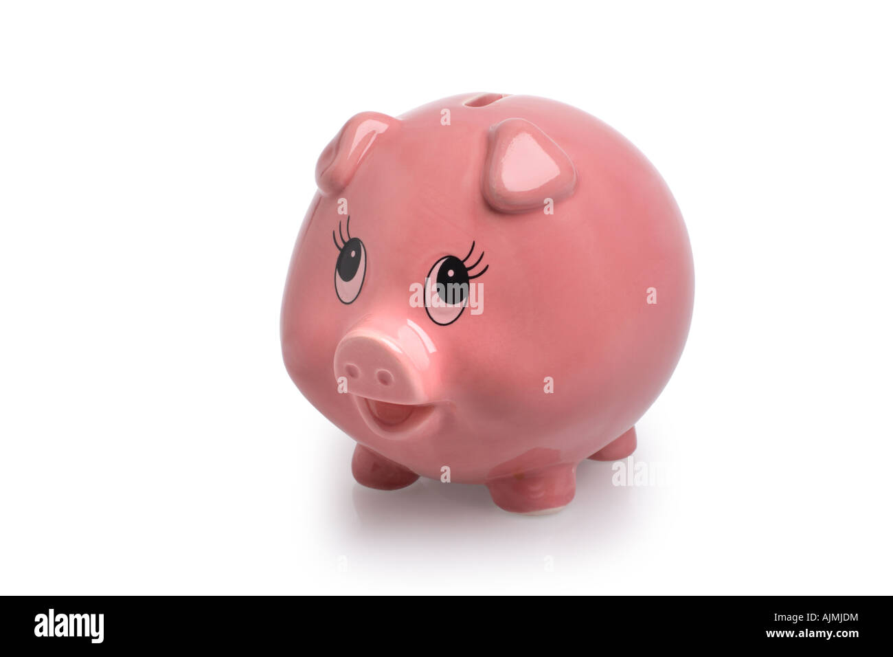 Piggy bank cut out on white background Stock Photo