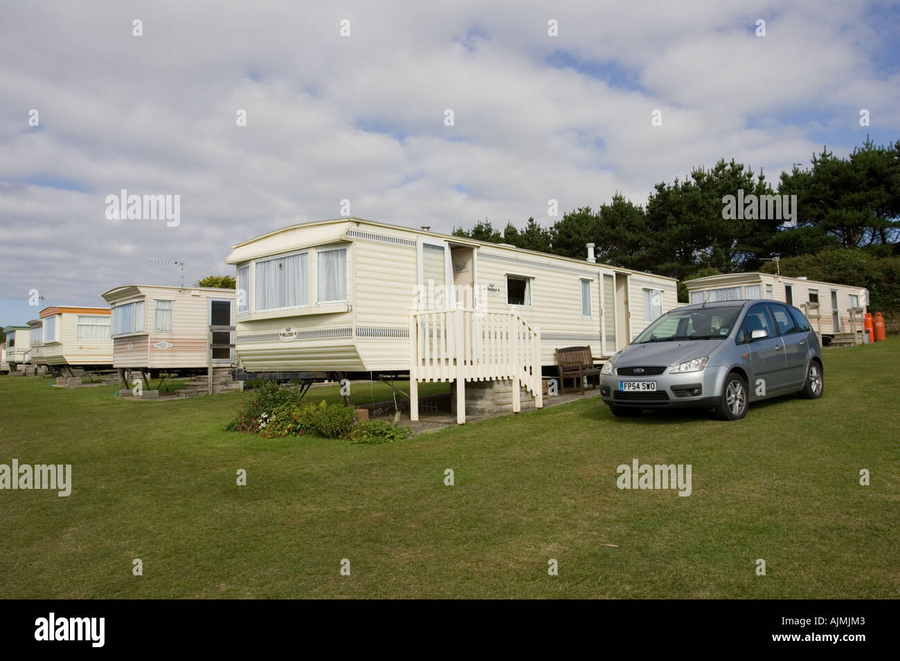 Modern static holiday caravans on attractive site at North Morte Farm