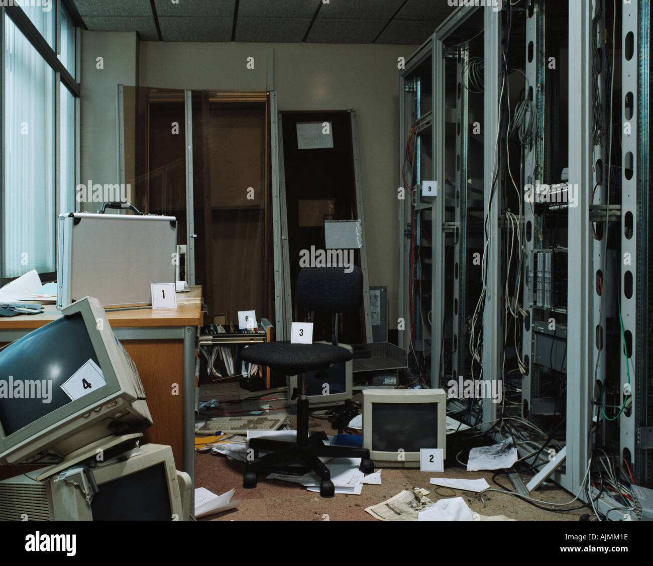 Crime scene in an office Stock Photo Alamy