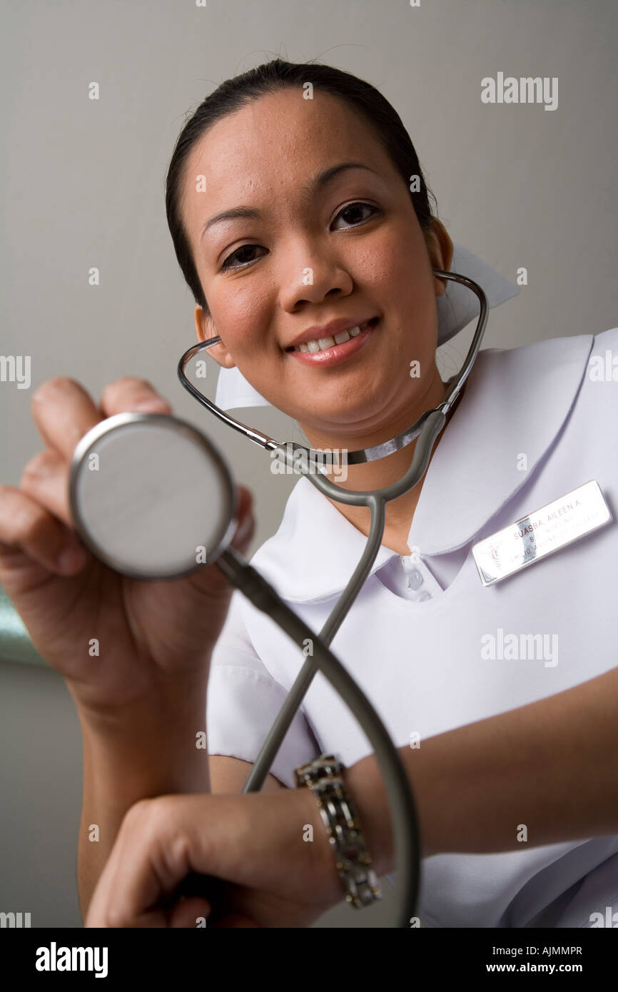 Nurse with stethoscope Stock Photo Alamy