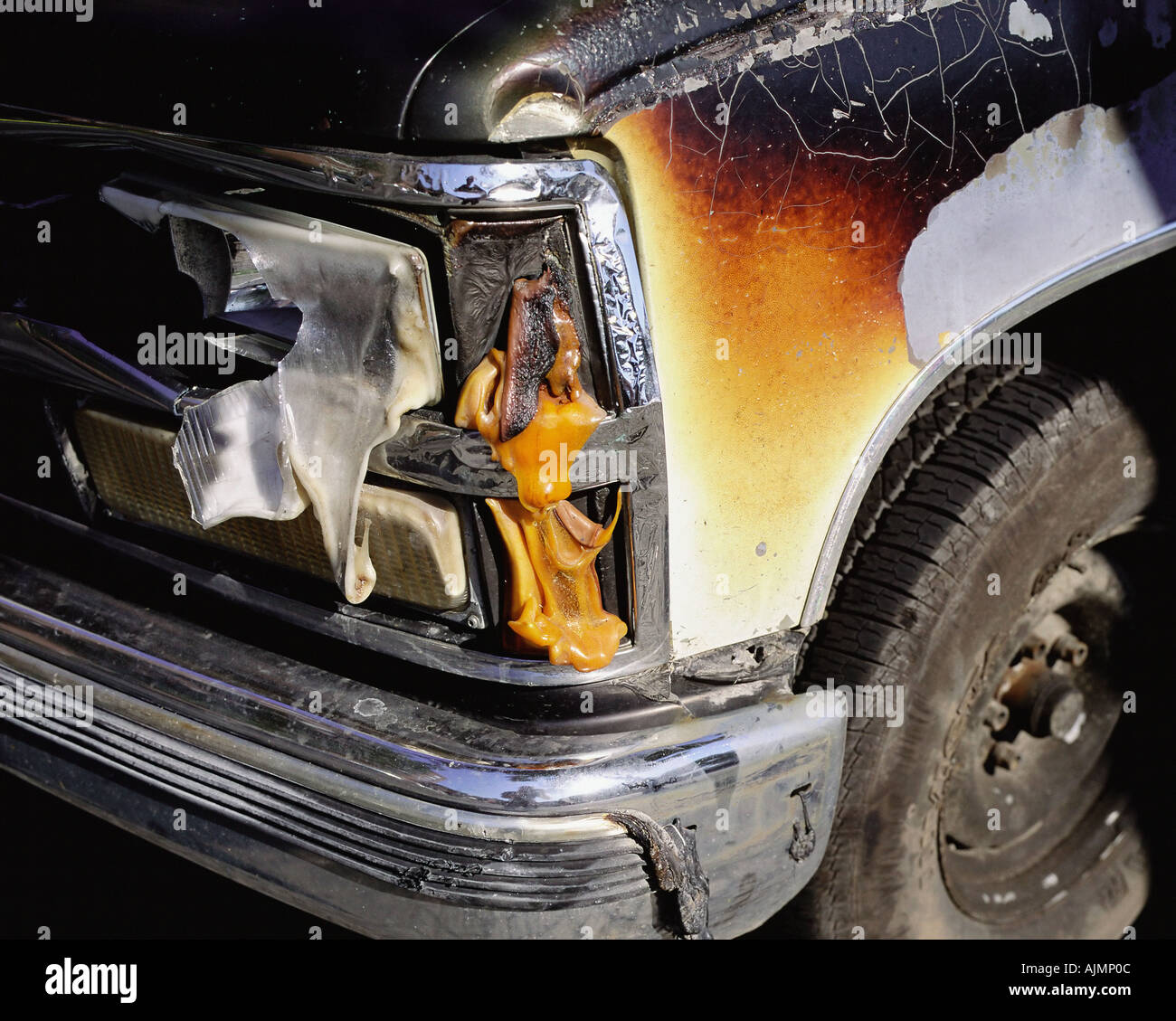 Melted automobile headlight Stock Photo Alamy