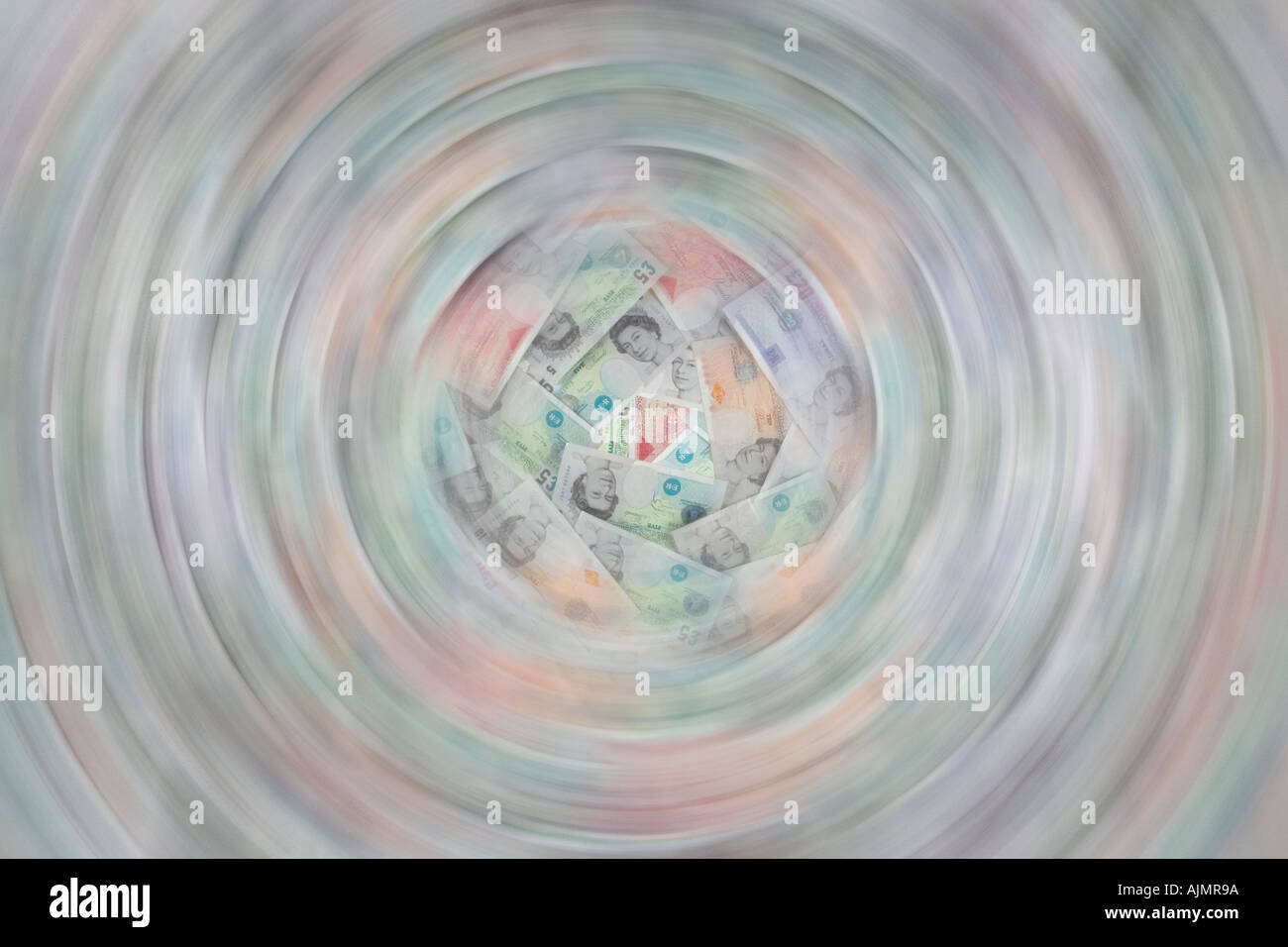 British Banknote economy in a spin Stock Photo - Alamy