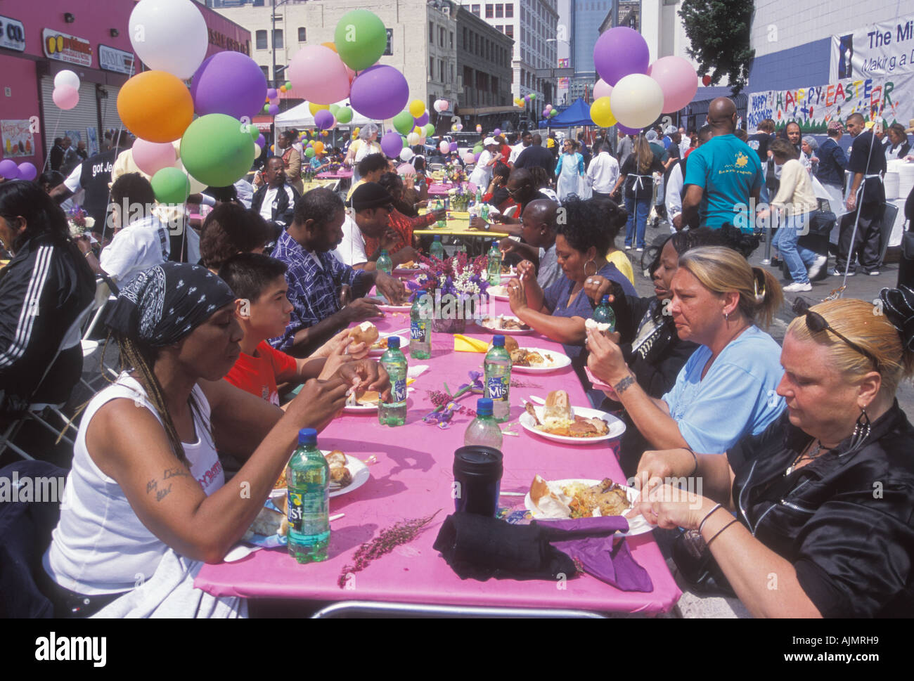 Easter Feast at The Midnight Mission Los Angeles California United States of America Stock Photo
