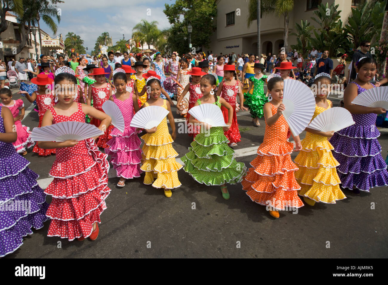 The Children's Parade Old Spanish Days Santa Barbara California Stock Photo