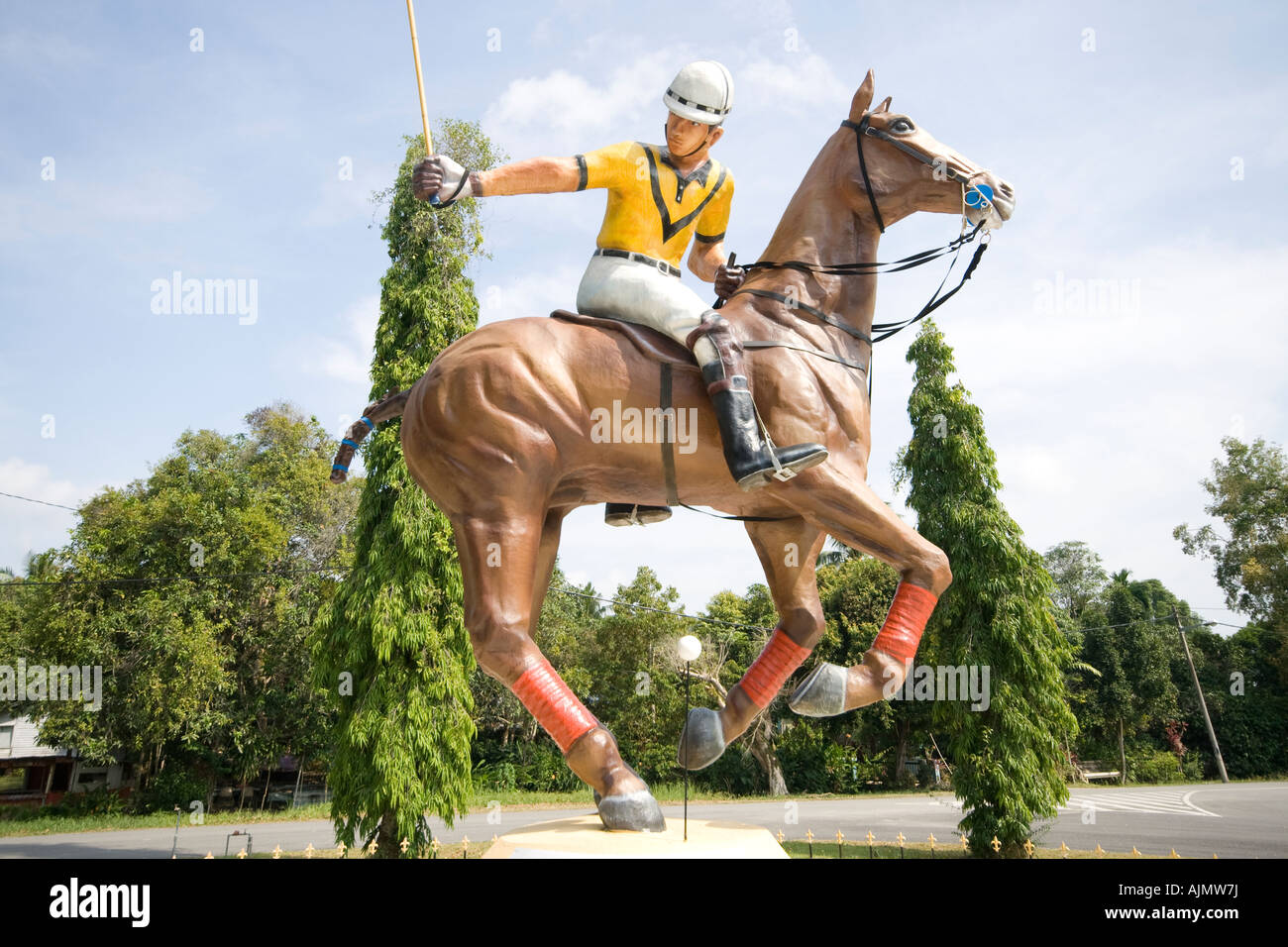 Statue Of A Horse And Rider Outside The Royal Pahang Polo Club At Pekan Malaysia Stock Photo Alamy