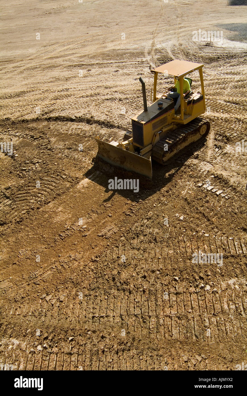 Bulldozer Pushing Dirt At Construction Site Stock Photo Alamy