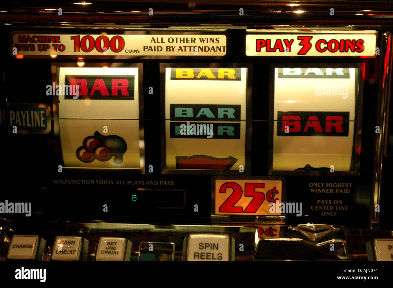 Gambling Slot machine aboard the Carnival Valor Stock Photo
