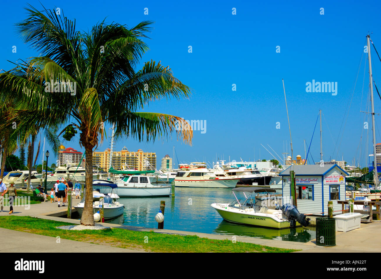 boats in small lagoon on sea sarasota bay front sarasota florida with