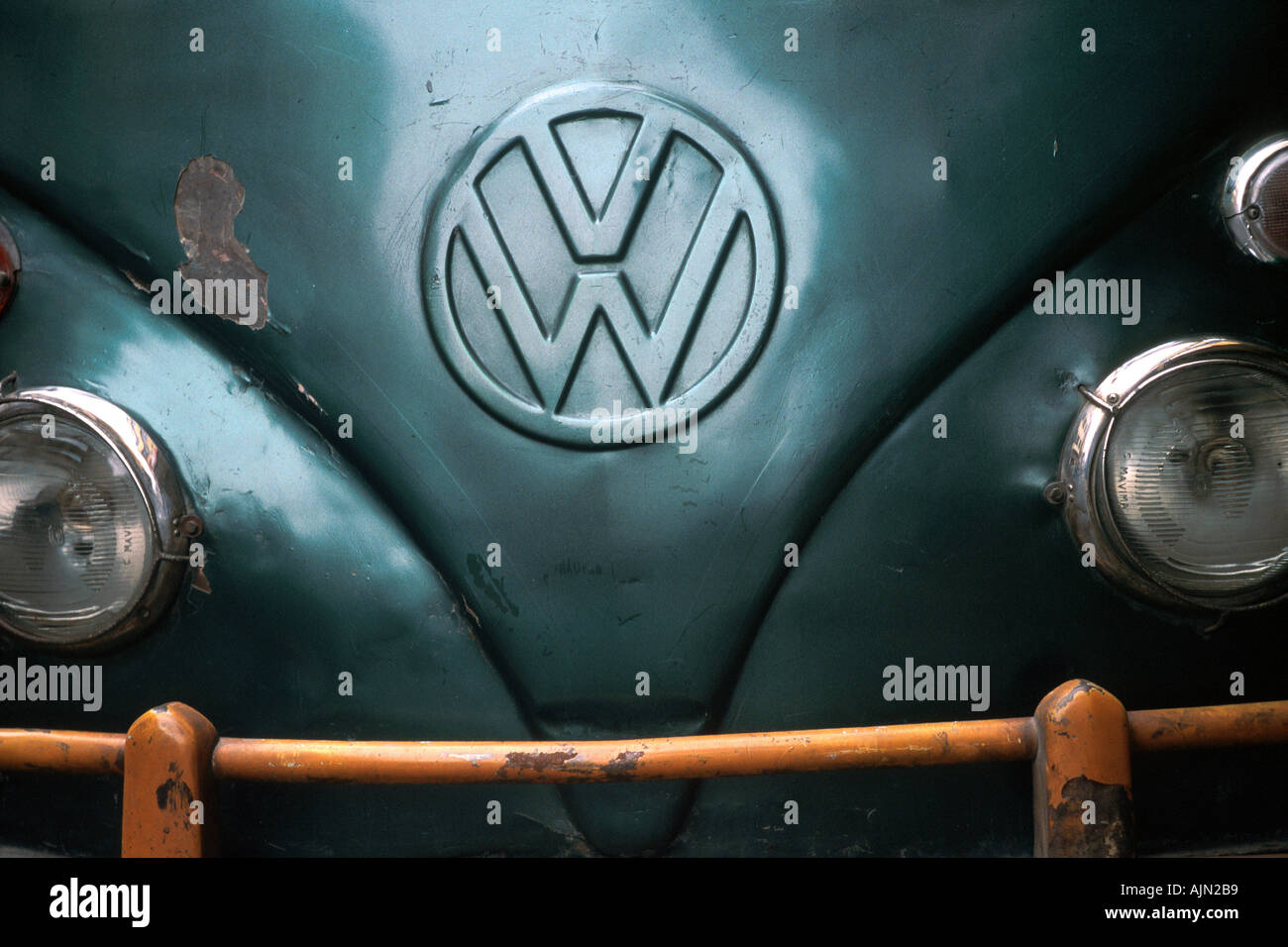 VW Beetle in downtown Lima Peru Stock Photo