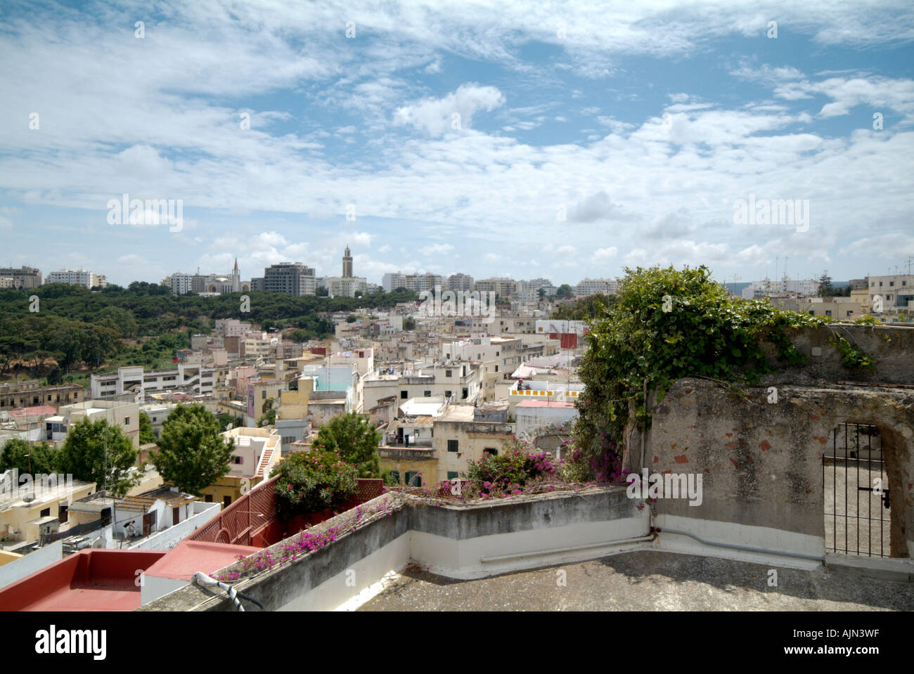 Tangier Rooftops View over the rooftops from the Kasbah looking towards the new town of ...