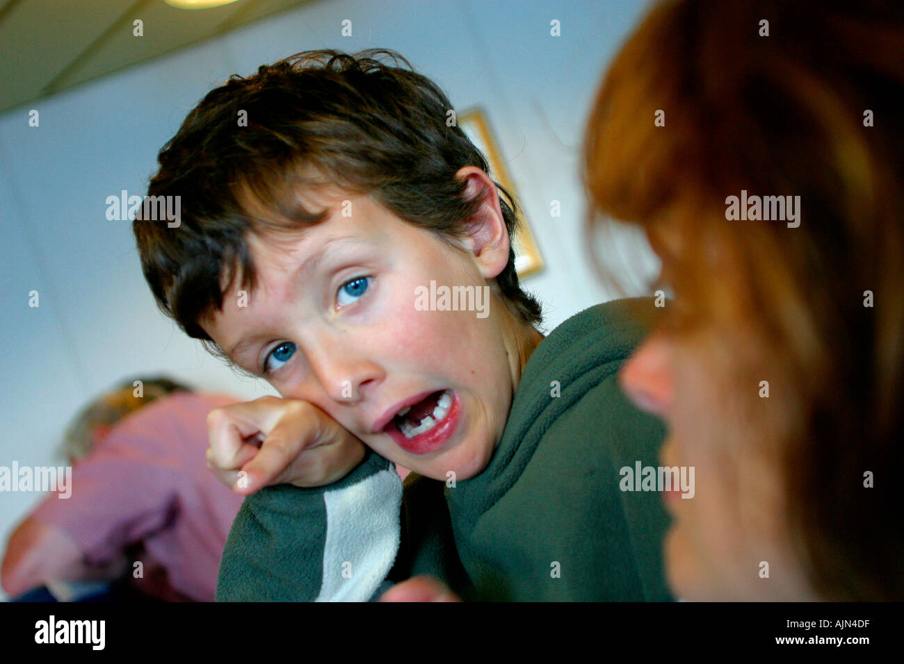 SULLEN BOY Stock Photo