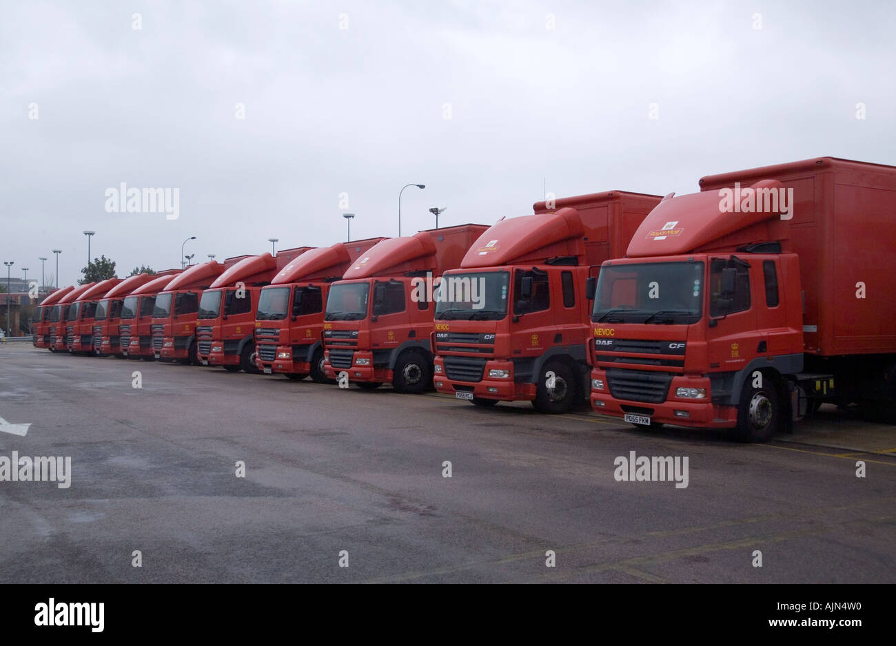 Royal Mail lorries in a row Stock Photo Alamy