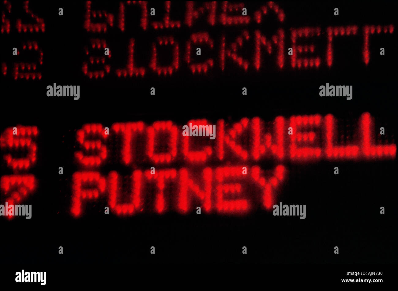 information screen at bus stop close up Stock Photo Alamy