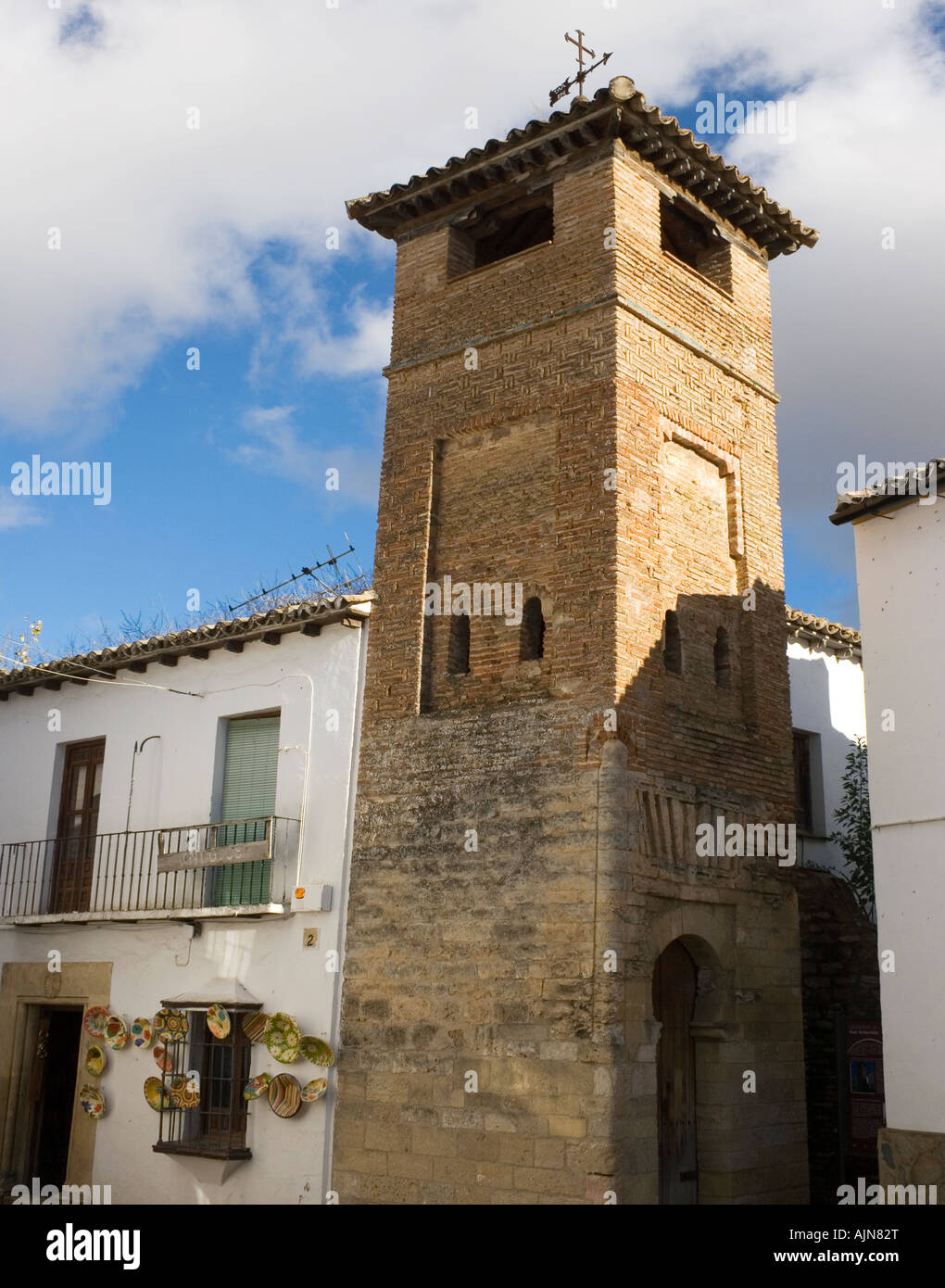 Ronda Malaga Province Spain Minarete de San Sebastian Stock Photo